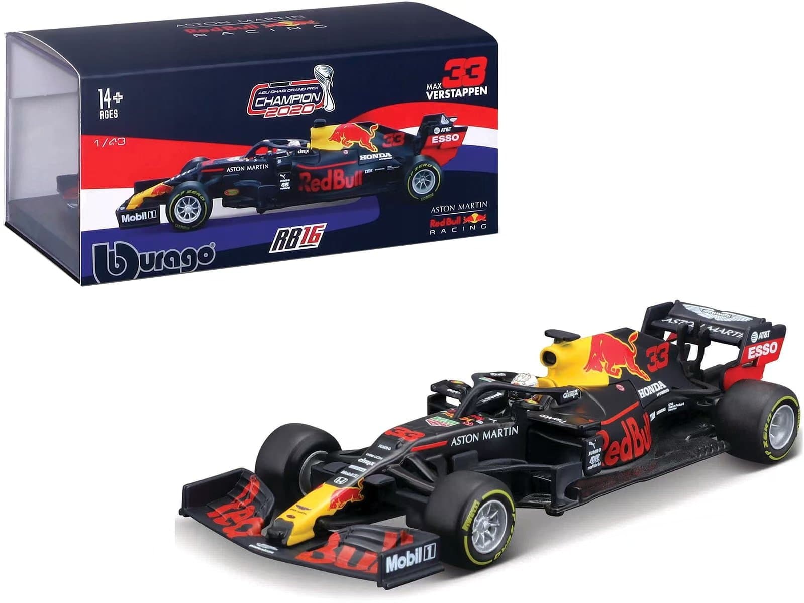 Bburago 1:43 Abu Dhabi Grand Prix Champion 2020 RB16 Max Verstappen No33 6