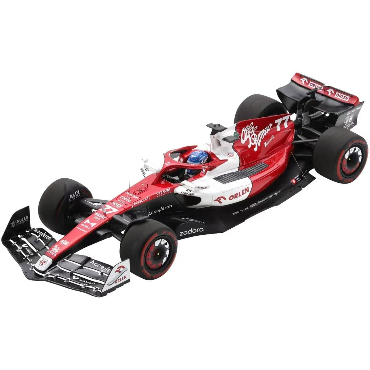 Bburago 1:43 Alfa Romeo 2022 Bahrain GP C42 RB16 Valtteri Bottas No77 1