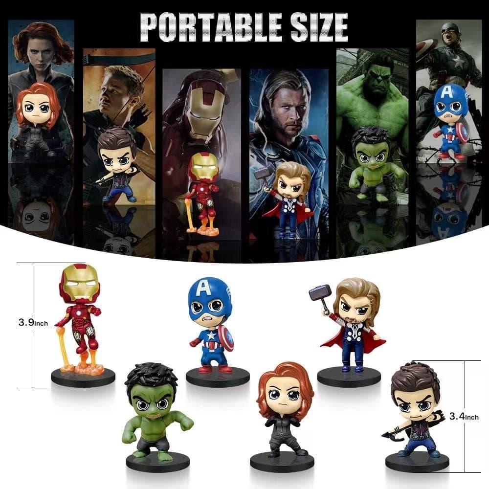 Avengers Q Version 6 in 1 Mini Figures 3