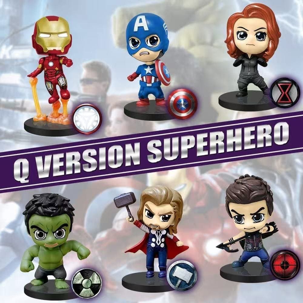 Avengers Q Version 6 in 1 Mini Figures 4