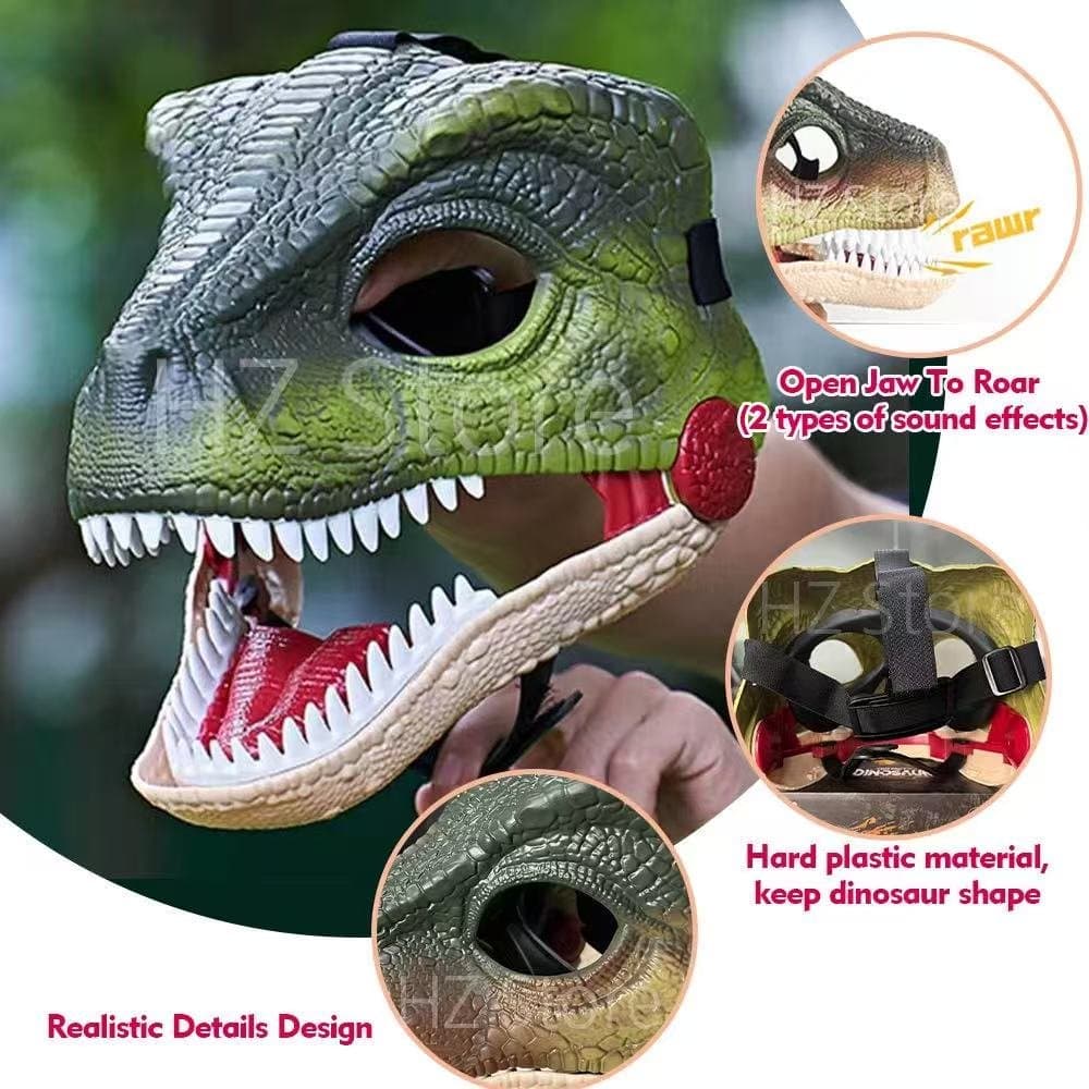 Jurassic World Velociraptor Dino Mask With Roaring Sounds ( Hard Plastic ) 2