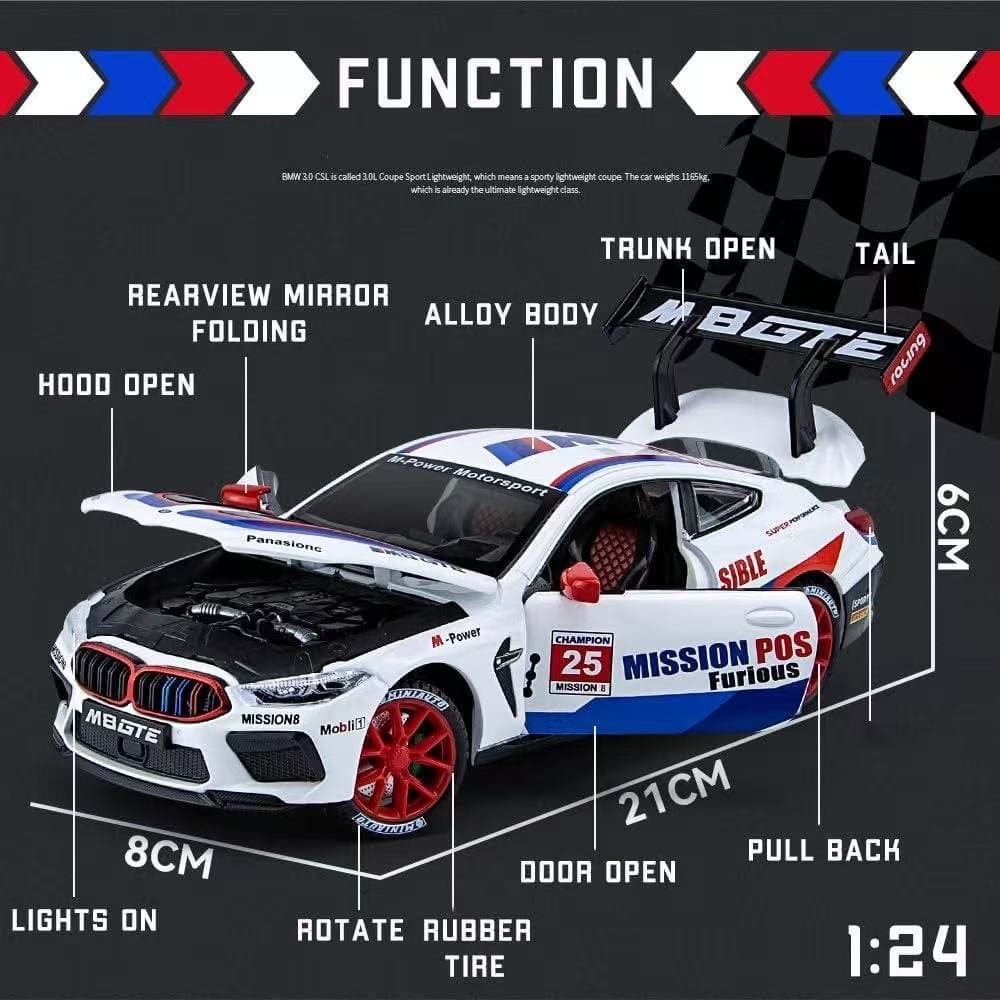 BMW M8 1:24 GTE Miniauto Alloy 3