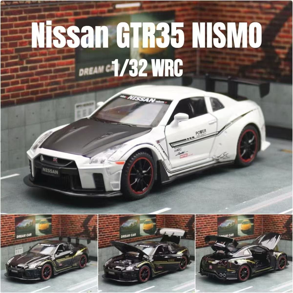 Nissan GTR Nismo R35 White Jiaye 1:32 Diecast 3