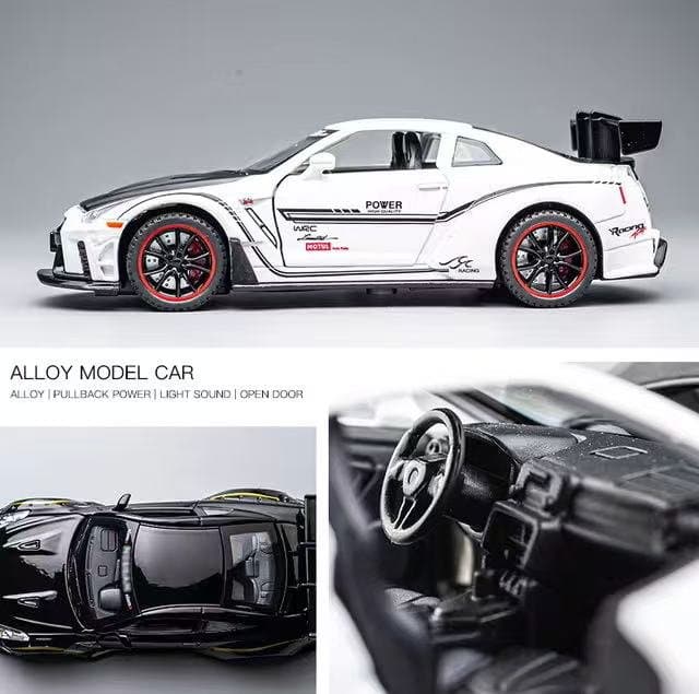 Nissan GTR Nismo R35 White Jiaye 1:32 Diecast 4